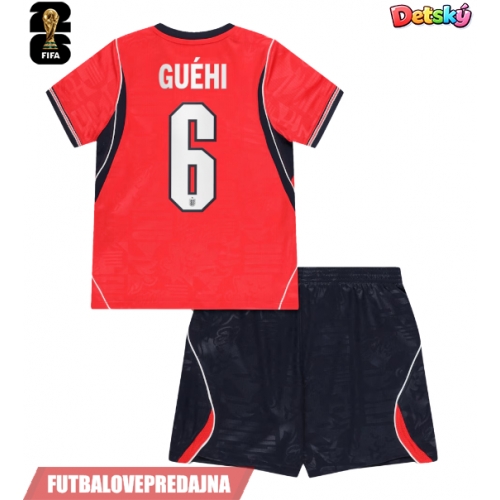 Lacne Dětský Futbalové dres Anglicko Marc Guehi #6 MS 2026 Krátky Rukáv - Preč (+ trenírky)